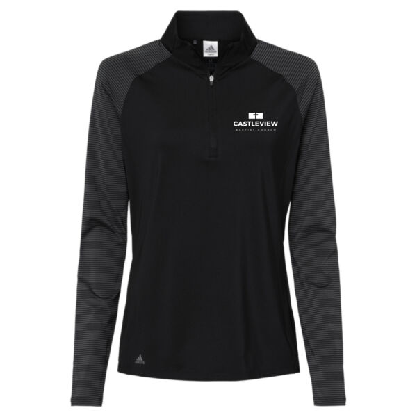 Castleview - Adidas Women's Stripe Block Quarter-Zip Pullover Thumbnail